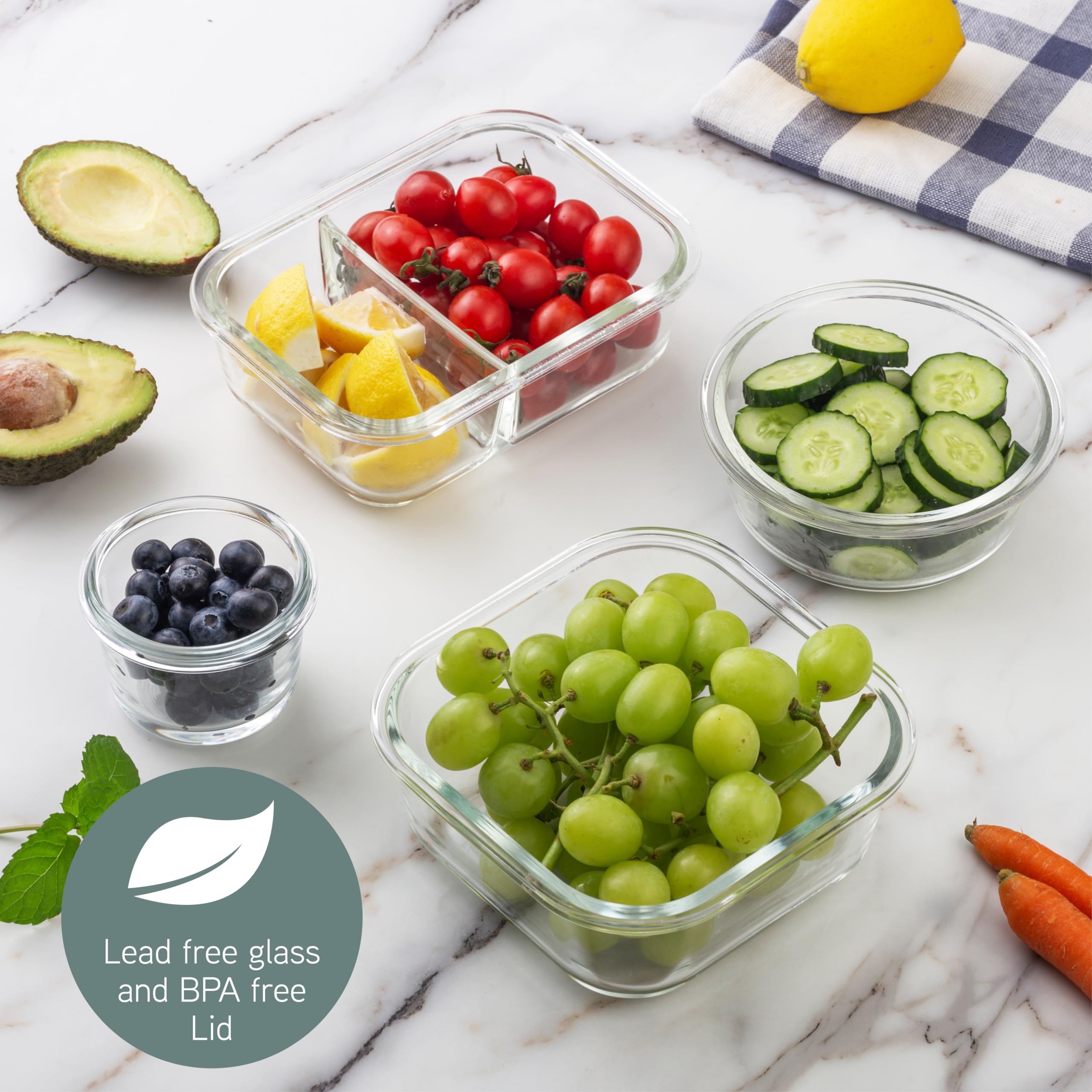 Foto 7 | Set De Recipientes Para Comida Cook With Color Premium, 32 Unidades Vidrio Borosilicato - Venta Internacional.
