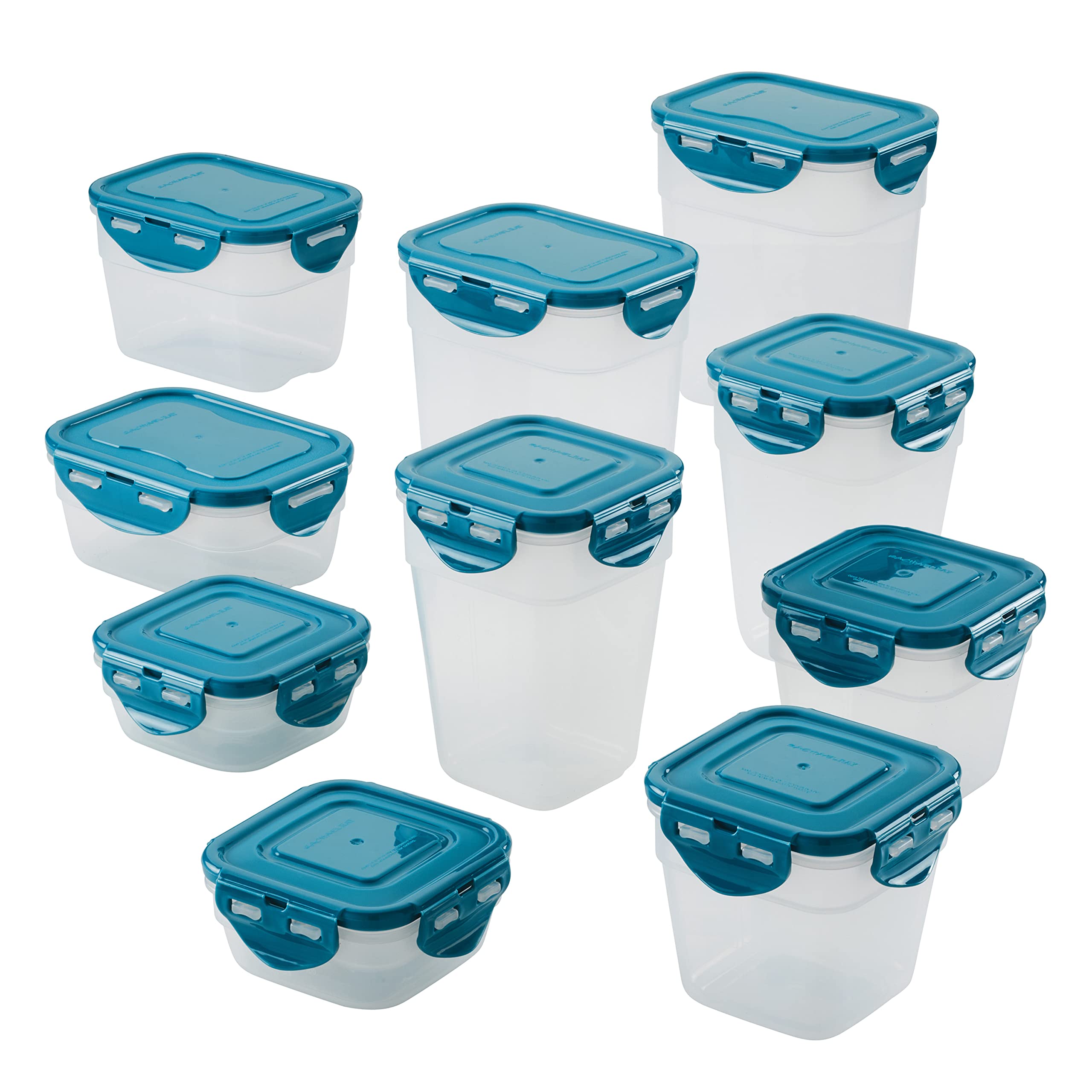 Juego De Recipientes De Almacenamiento De Alimentos Rachael Ray, 20 Piezas, Transparente/verde Azulado - Venta Inte