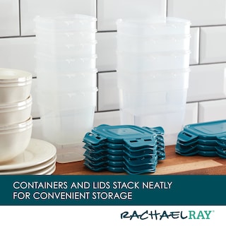 Foto 4 | Juego De Recipientes De Almacenamiento De Alimentos Rachael Ray, 20 Piezas, Transparente/verde Azulado - Venta Inte
