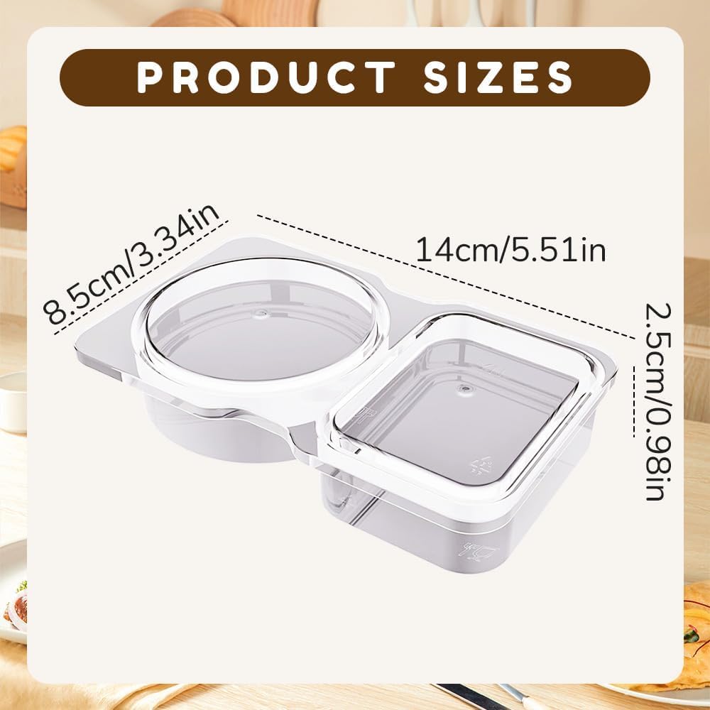 Foto 3 pulgar | Recipientes Para Condimentos, 20 Unidades, Doble Compartimento Con Tapas, 130 Ml - Venta Internacional.