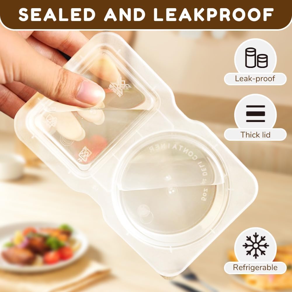 Foto 5 pulgar | Recipientes Para Condimentos, 20 Unidades, Doble Compartimento Con Tapas, 130 Ml - Venta Internacional.