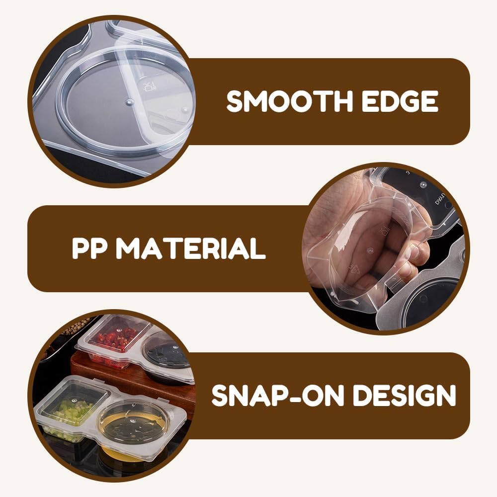 Foto 6 pulgar | Recipientes Para Condimentos, 20 Unidades, Doble Compartimento Con Tapas, 130 Ml - Venta Internacional.