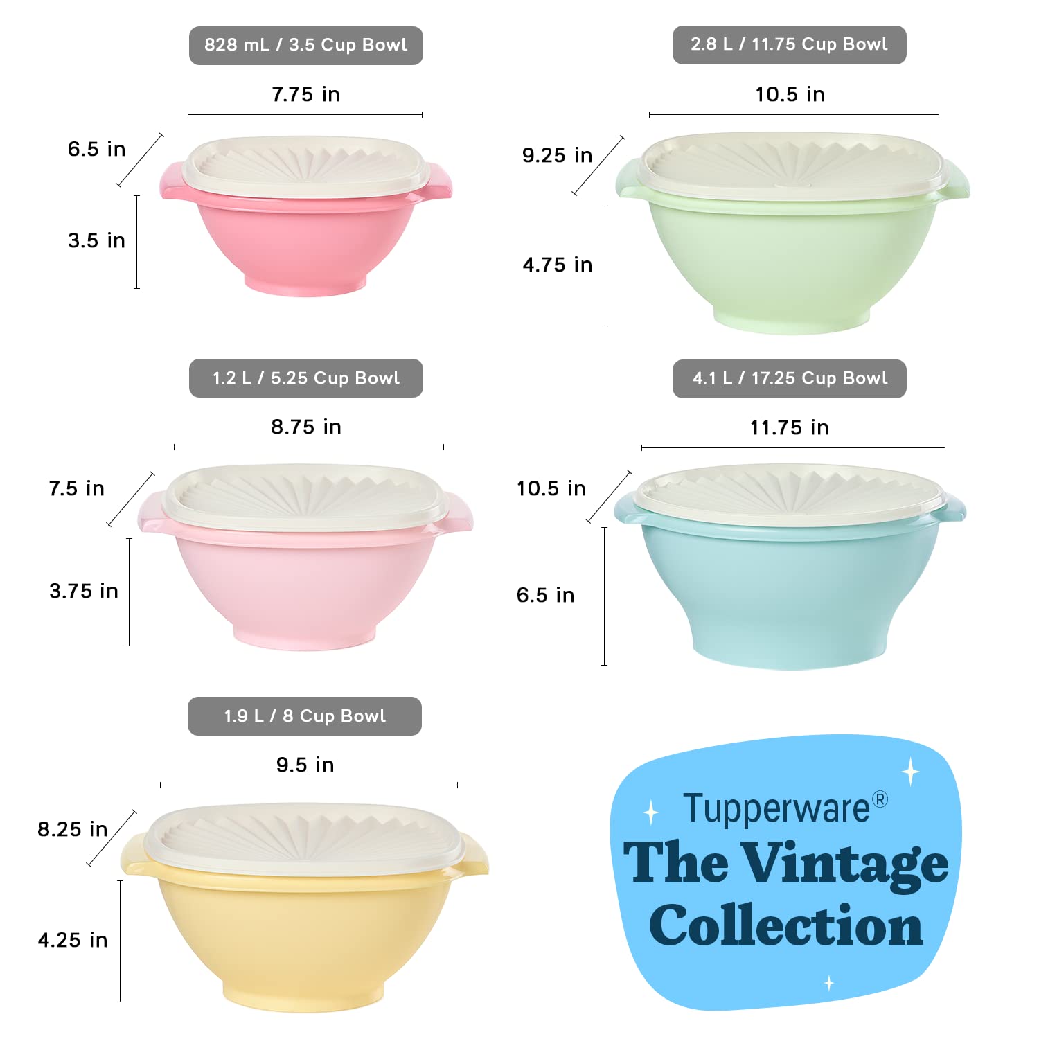 Foto 4 pulgar | Juego De Recipientes Para Almacenamiento De Alimentos Tupperware Heritage, 10 Piezas, Vintage - Venta Internacional.