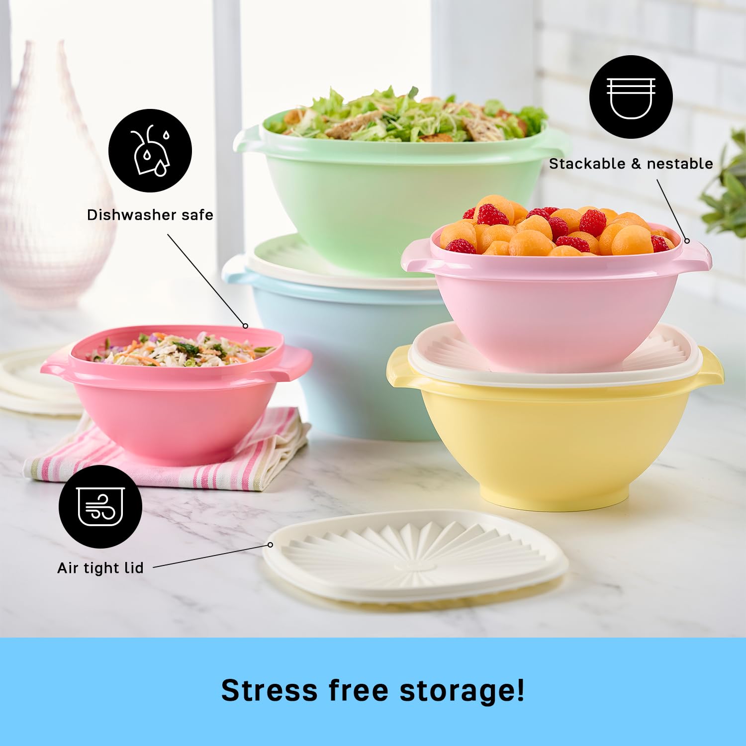 Foto 4 | Juego De Recipientes Para Almacenamiento De Alimentos Tupperware Heritage, 10 Piezas, Vintage - Venta Internacional.