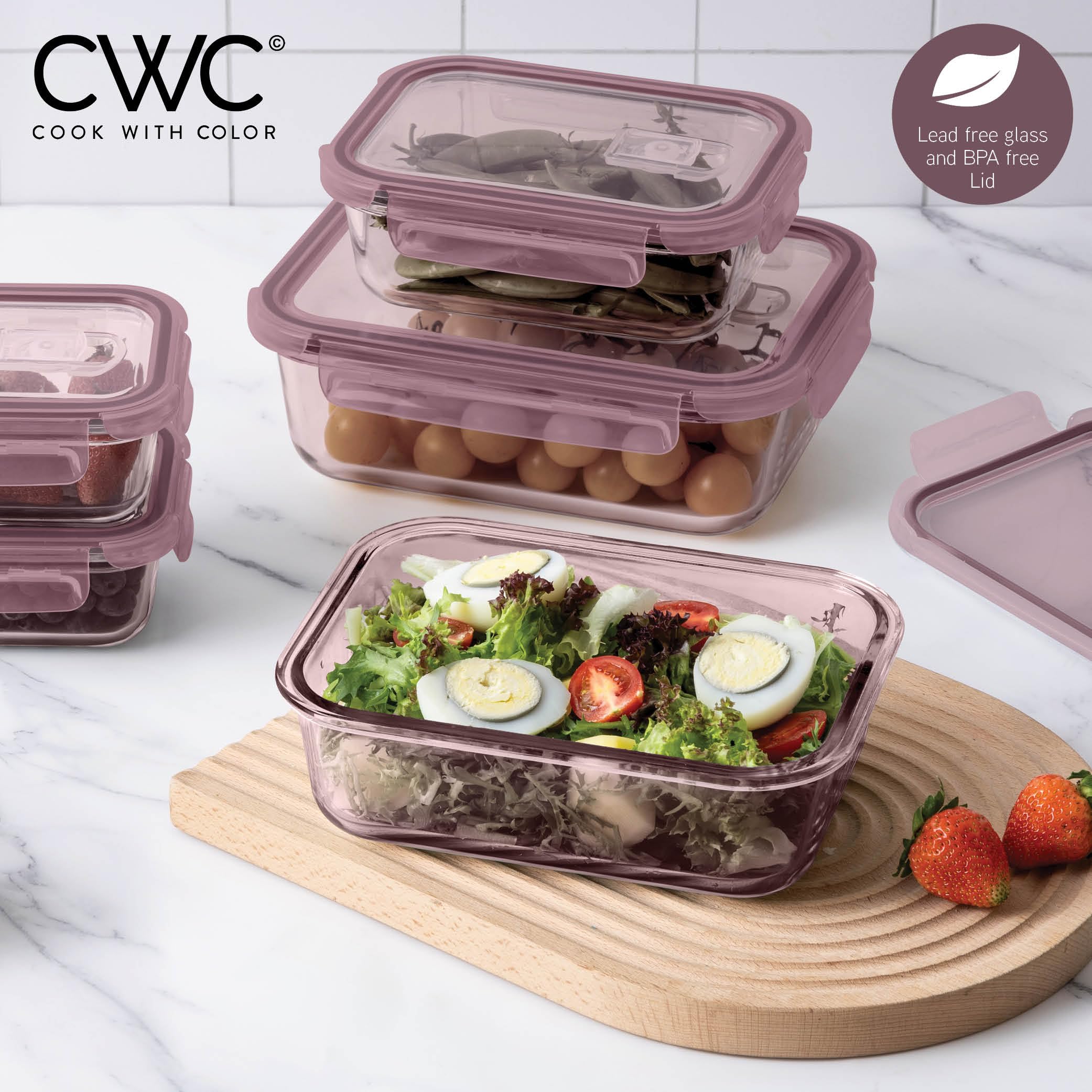 Foto 4 pulgar | Set De Recipientes Para Alimentos Cook With Color Premium, 10 Unidades Vidrio Coloreado - Venta Internacional.