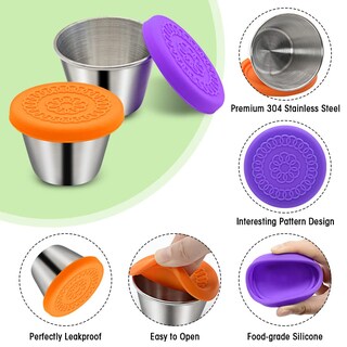 Foto 5 | Recipientes Para Condimentos Winceed De Acero Inoxidable De 70 Ml, Paquete De 6 - Venta Internacional.
