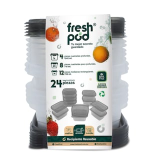 Foto 5 | 24pc Praktipod Con Tapa A Prueba De Fugas 8041