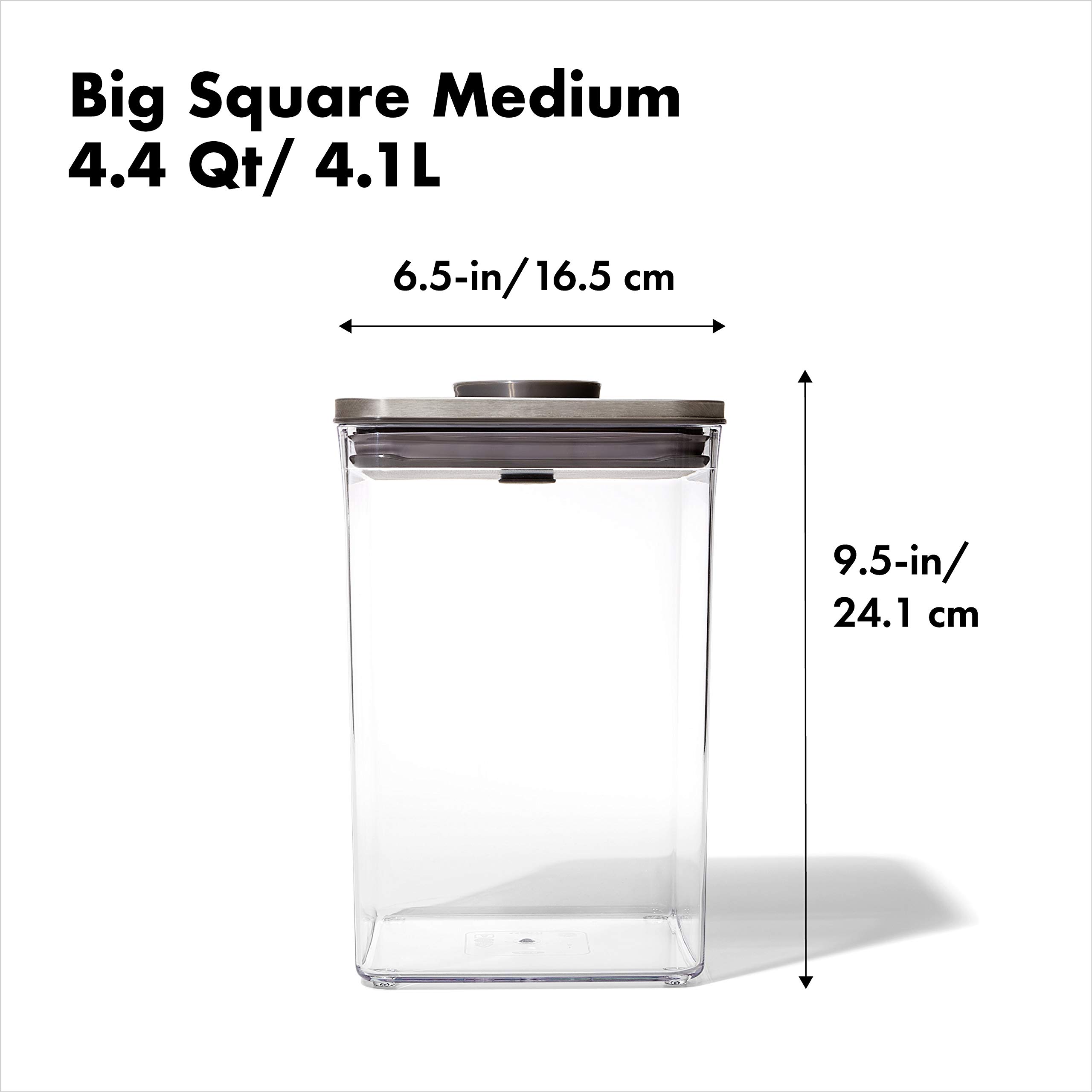 Foto 3 pulgar | Recipiente Oxo Steel Pop Big Medium Square de 4.2 l