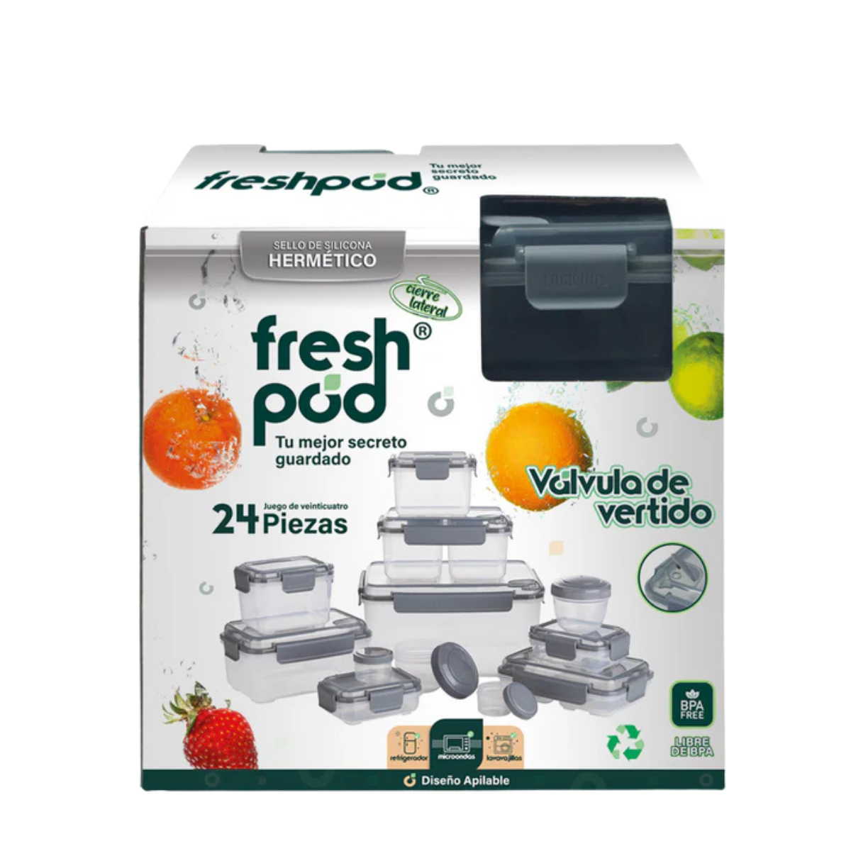Foto 6 pulgar | Set Praktipod 24pc Con Cierre Lateral Freshpod 8038