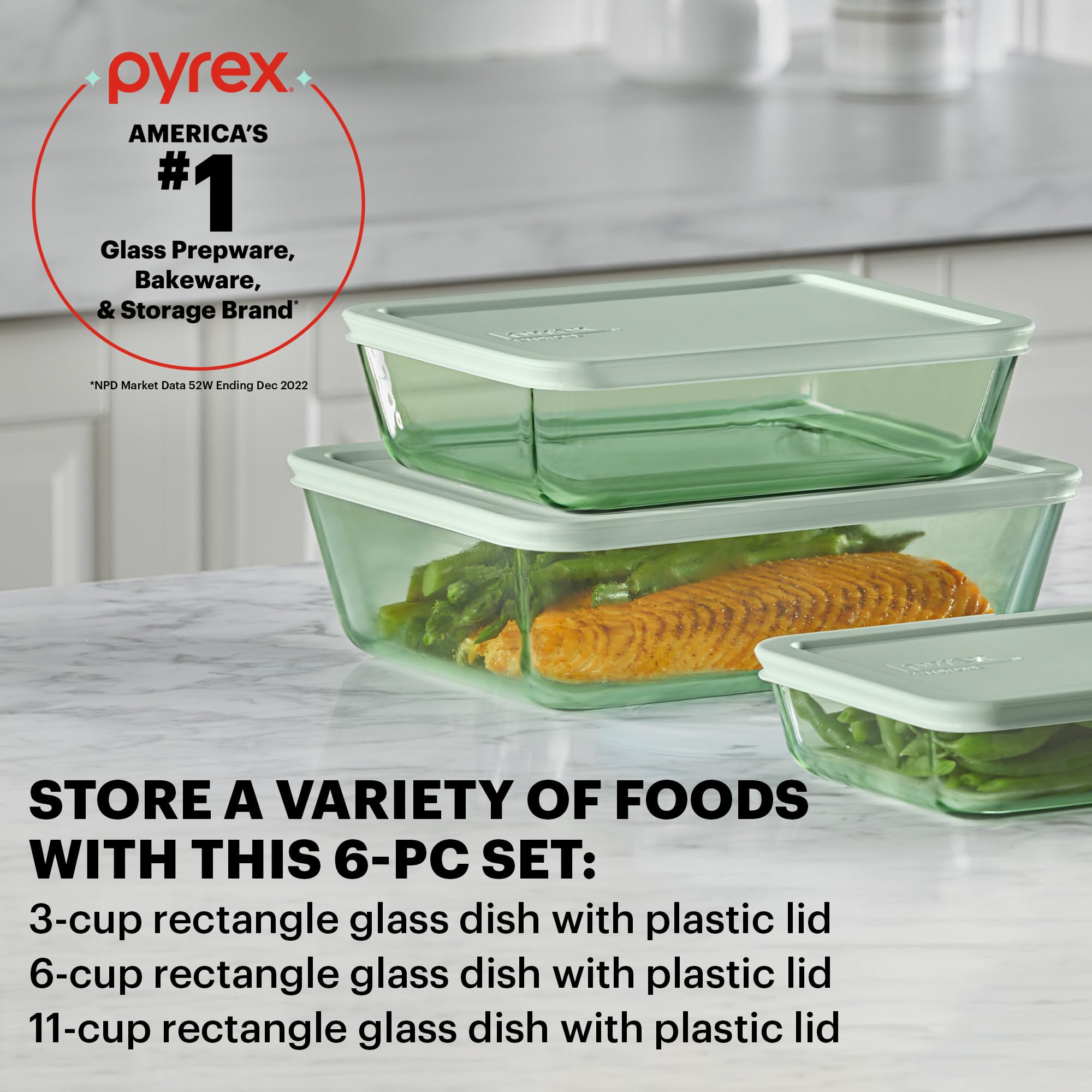 Foto 3 pulgar | Juego De Recipientes Para Almacenamiento De Alimentos Pyrex Year Of Color, Paquete De 3 - Venta Internacional.
