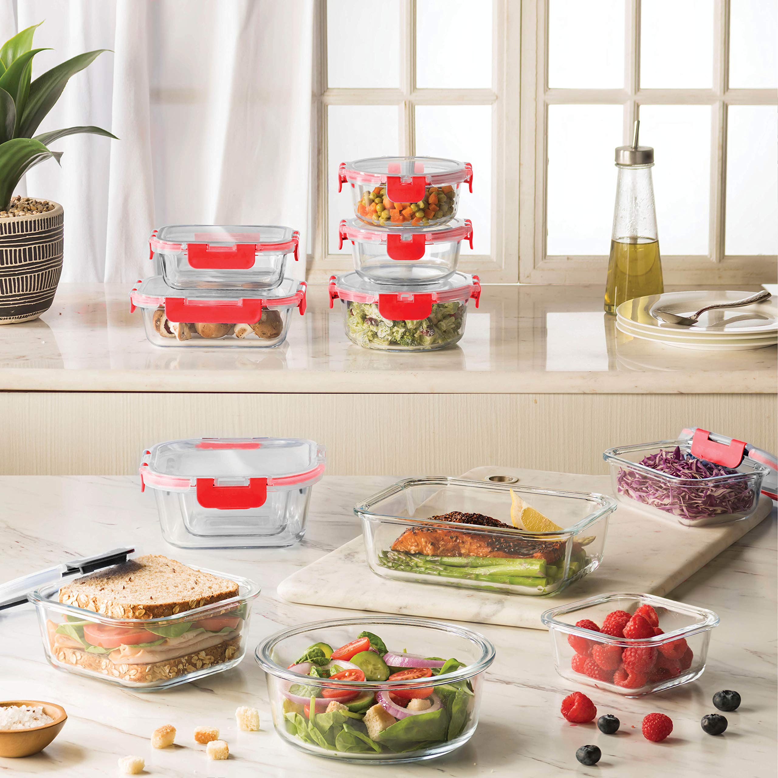 Foto 6 | Recipientes De Vidrio Finedine De 24 Piezas Con Tapas De 720 Ml - Venta Internacional.