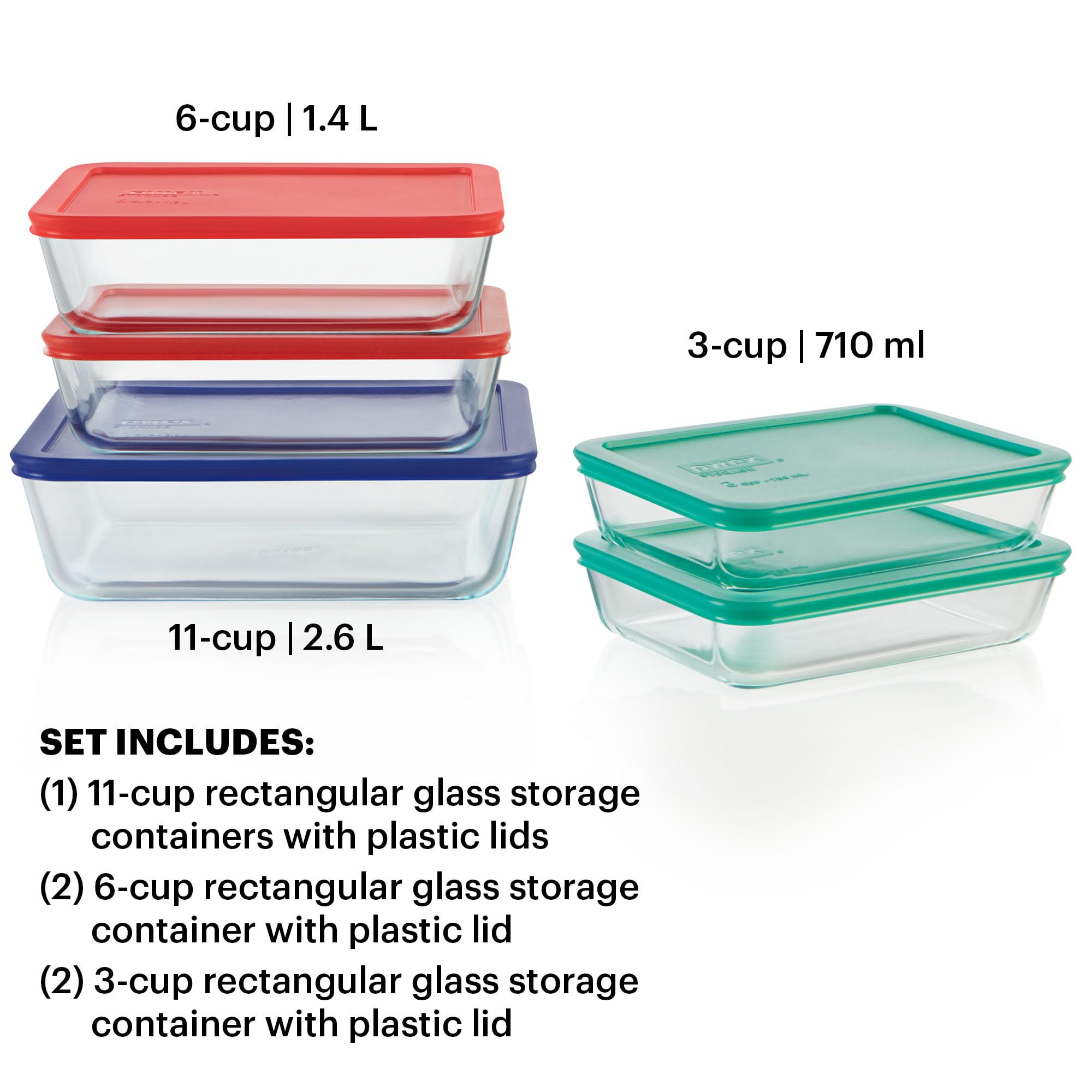 Foto 3 pulgar | Set De Almacenamiento De Alimentos Pyrex Simply Store, Paquete De 5 Unidades De Vidrio Sin Bpa - Venta Internacional.