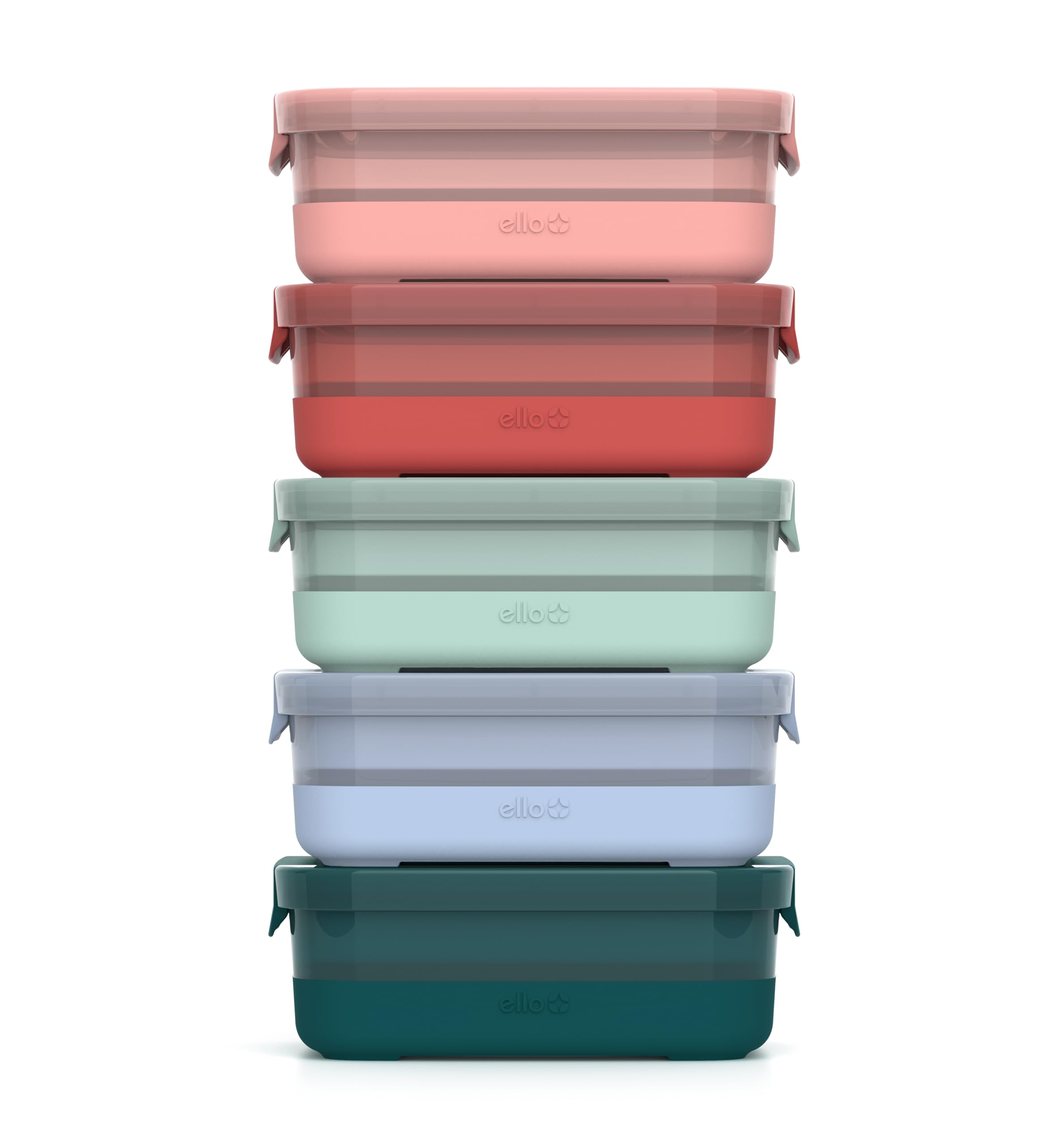 Recipiente De Plástico Ello Para Almacenar Alimentos, 3.7 Tazas, Para Preparar Comidas, Paquete De 5 - Venta Interna