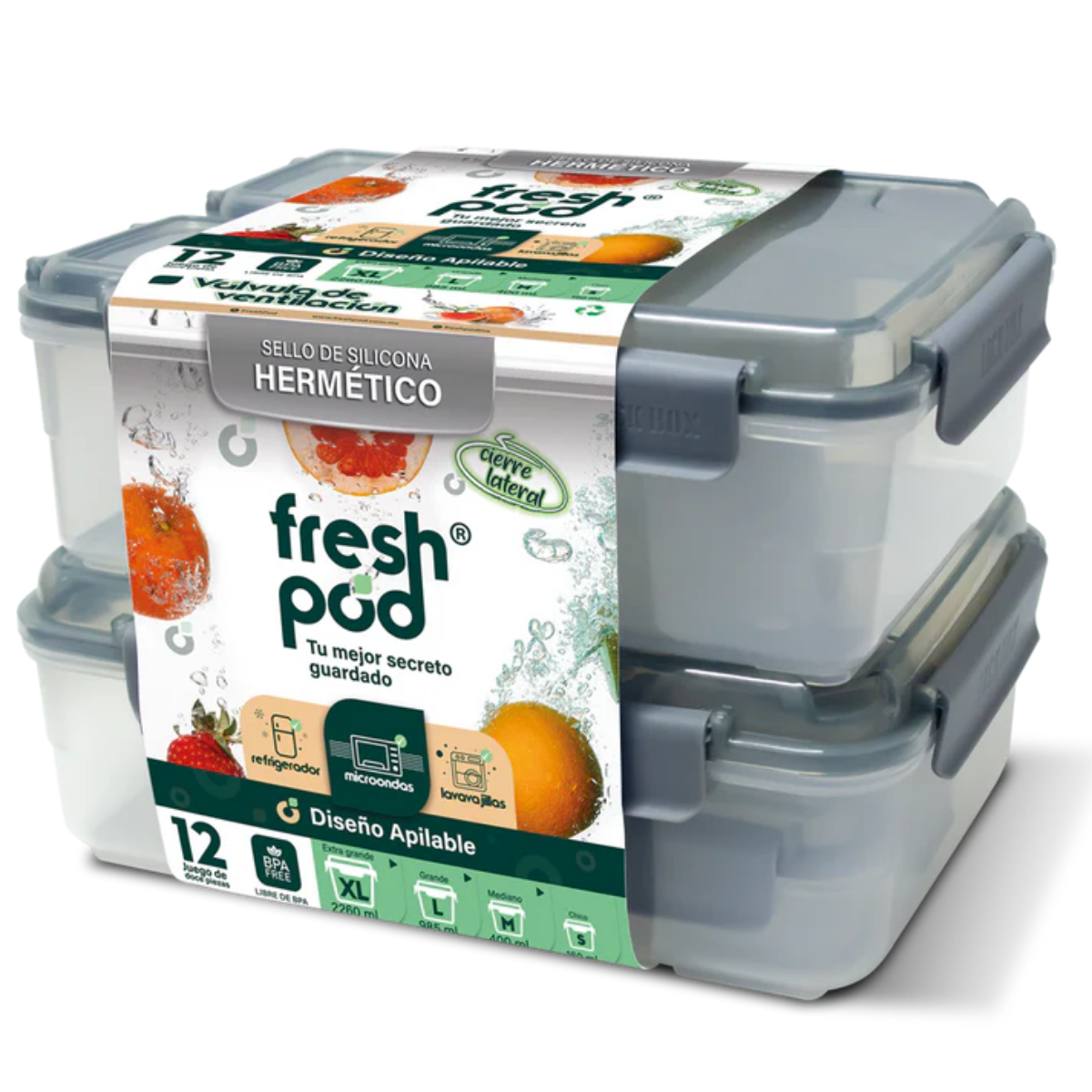 Foto 5 | Set Freshpod 12pc Con Filtro Y Sello De Silicona 8093