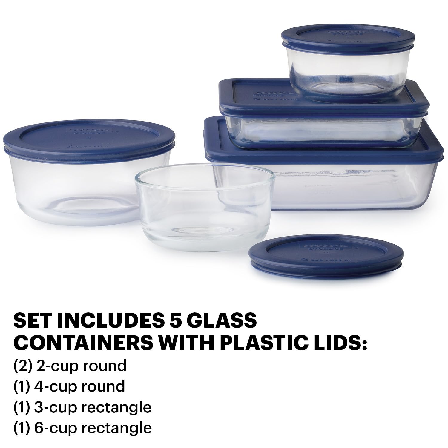 Foto 4 pulgar | Set De Almacenamiento De Alimentos Pyrex Simply Store, Paquete De 5 Unidades De Vidrio Sin Bpa - Venta Internacional.