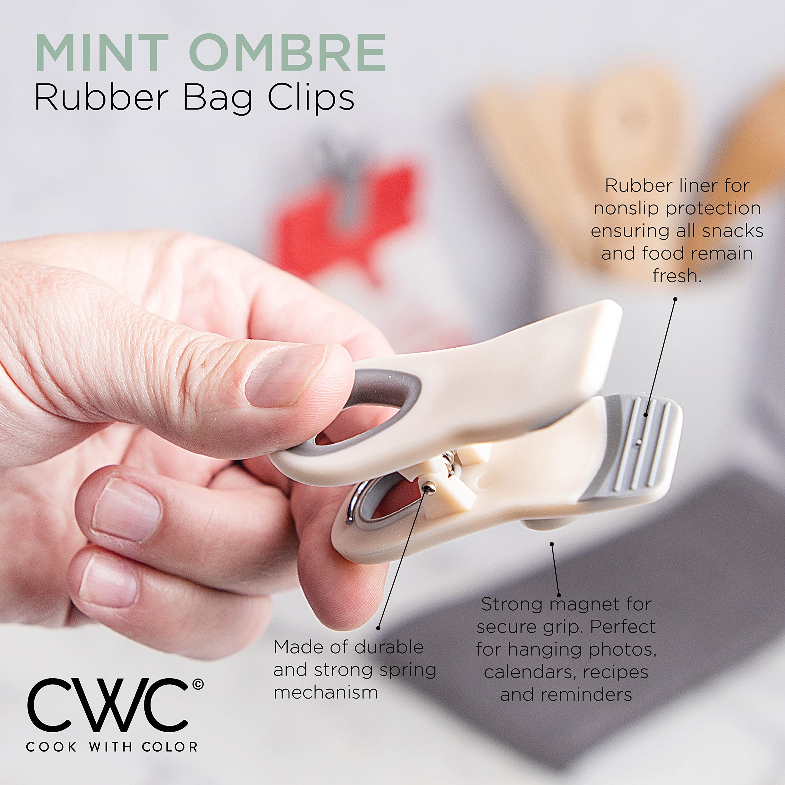 Foto 3 | Clips Para Bolsas Con Cierre Hermético Para Cocinar Con Color Para Almacenar Alimentos, Paquete De 10 - Venta Inter