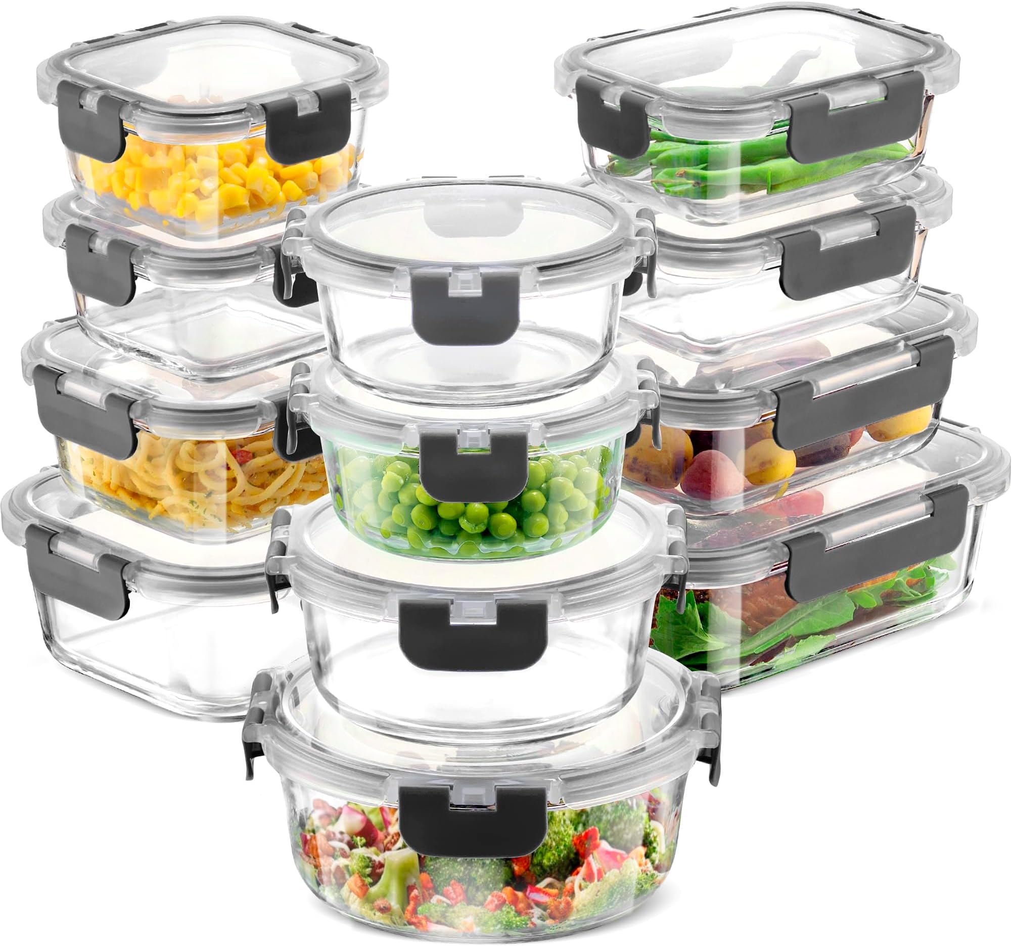 Foto 2 pulgar | Recipientes De Vidrio Finedine De 24 Piezas Con Tapas De 720 Ml - Venta Internacional.