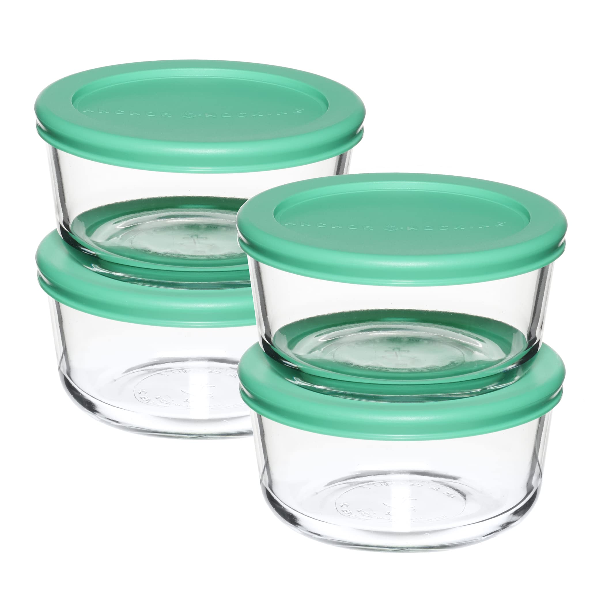 Recipientes De Vidrio Anchor Hocking, 2 Tazas, Juego De 4 - Venta Internacional.