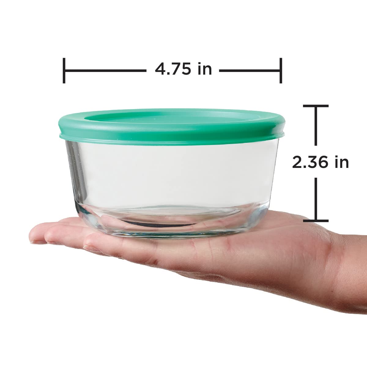 Foto 4 | Recipientes De Vidrio Anchor Hocking, 2 Tazas, Juego De 4 - Venta Internacional.