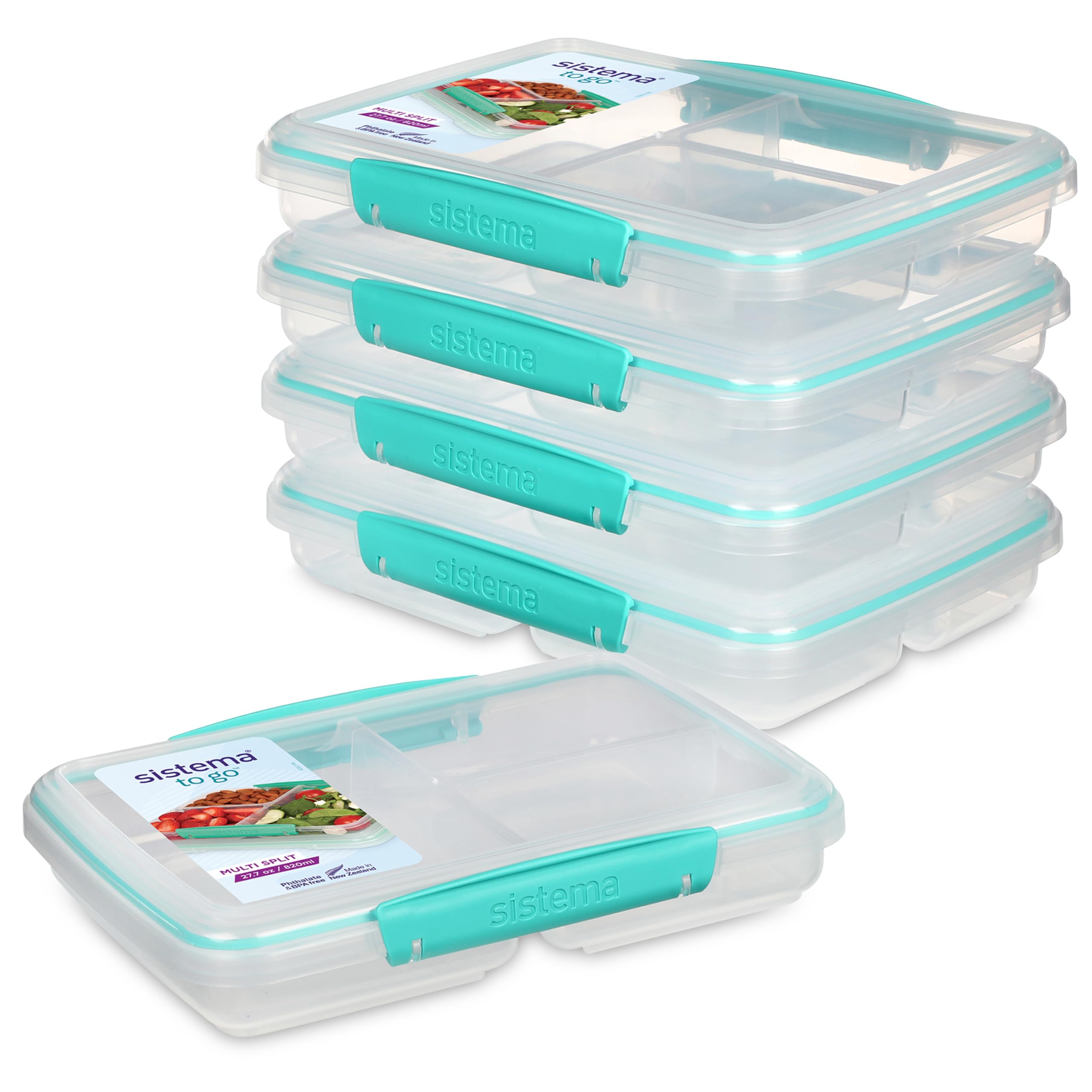 Sistema De Contenedores De Almacenamiento De Alimentos, 5 Piezas, 820 Ml, Con 3 Compartimentos - Venta Internacional.