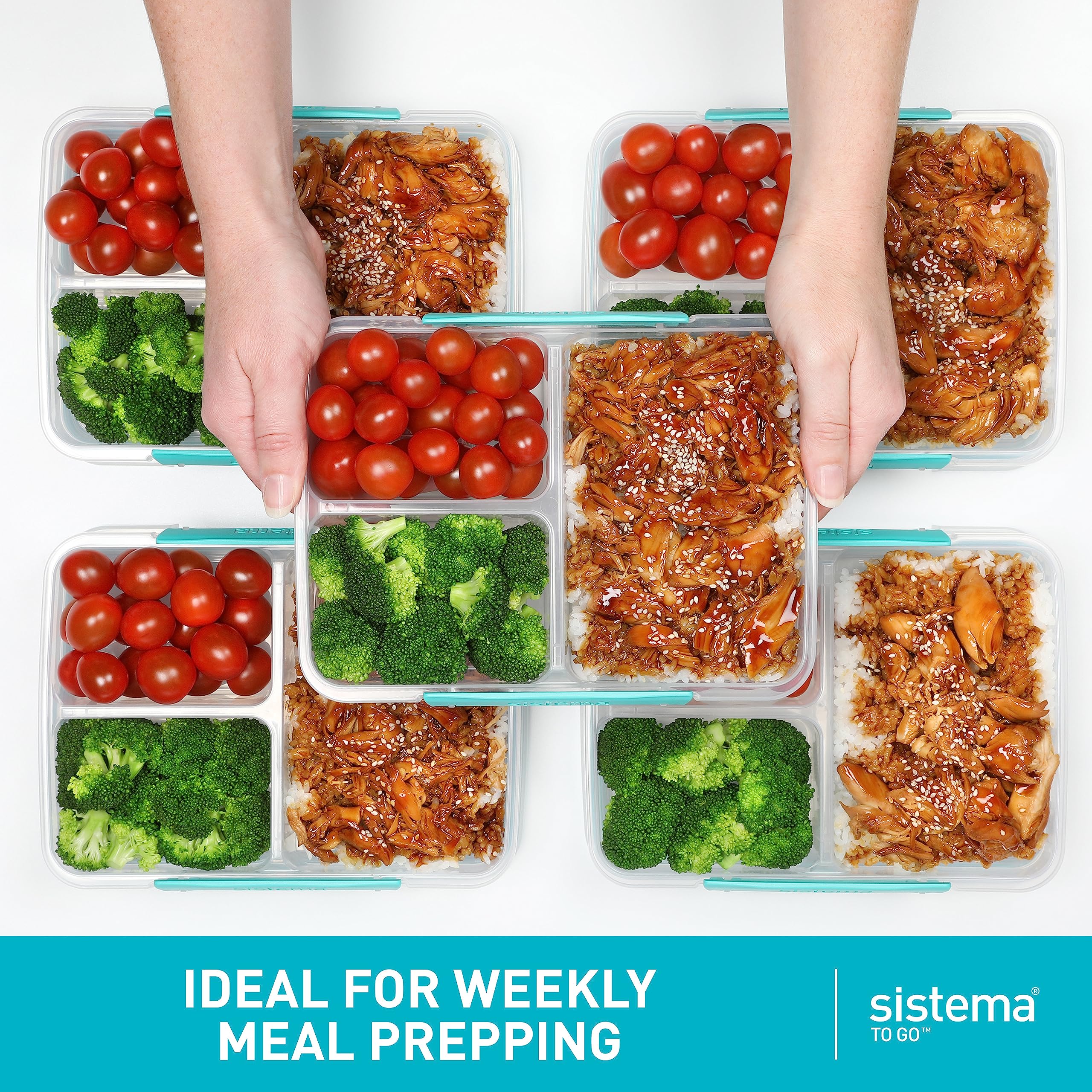 Foto 4 pulgar | Sistema De Contenedores De Almacenamiento De Alimentos, 5 Piezas, 820 Ml, Con 3 Compartimentos - Venta Internacional.