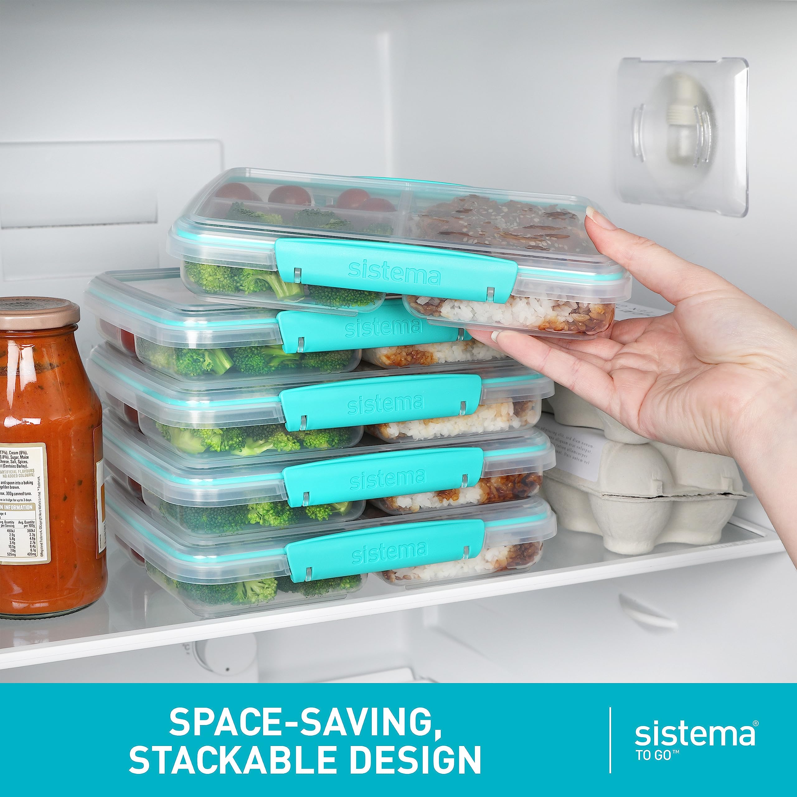 Foto 5 pulgar | Sistema De Contenedores De Almacenamiento De Alimentos, 5 Piezas, 820 Ml, Con 3 Compartimentos - Venta Internacional.