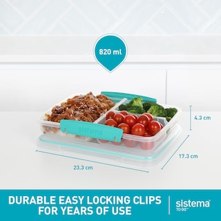 Foto 5 | Sistema De Contenedores De Almacenamiento De Alimentos, 5 Piezas, 820 Ml, Con 3 Compartimentos - Venta Internacional.