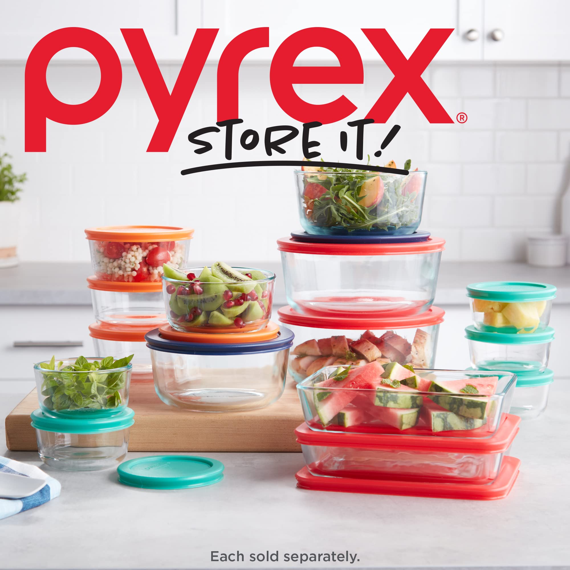 Foto 6 pulgar | Recipientes De Almacenamiento De Alimentos Pyrex Simply Store, Paquete De 2 (1200 Ml Y 1700 Ml) - Venta Internacional.