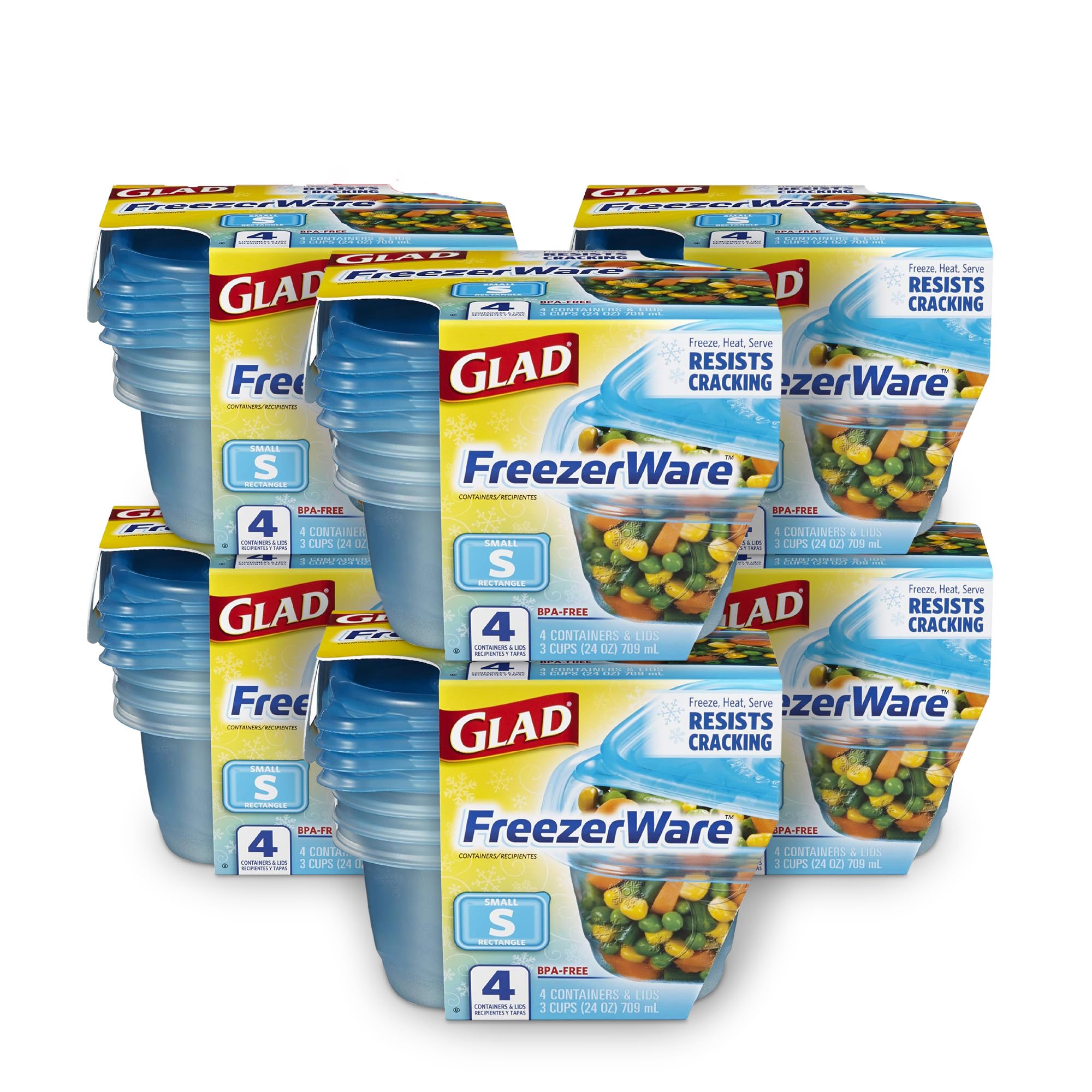 Foto 2 pulgar | Contenedores De Almacenamiento De Alimentos Gladware Freezerware 24 Ml, Juego De 4 - Venta Internacional.