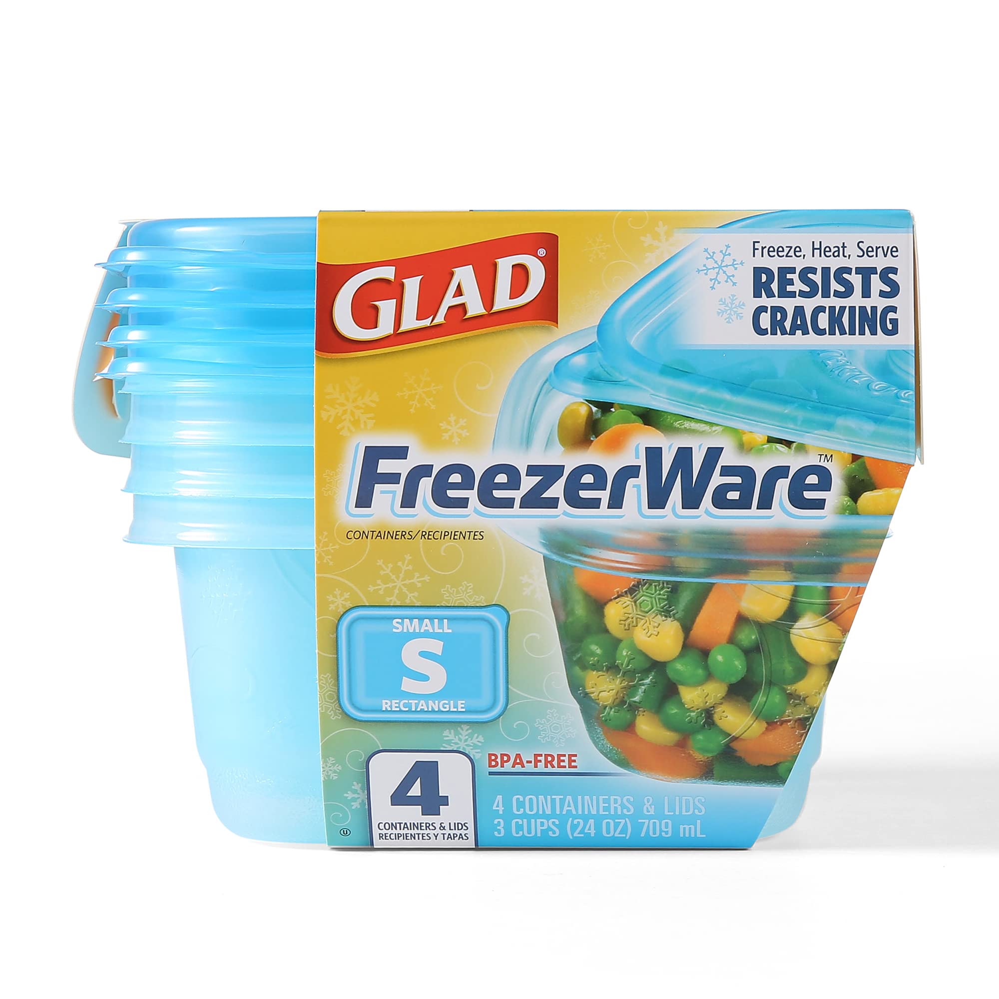 Foto 3 pulgar | Contenedores De Almacenamiento De Alimentos Gladware Freezerware 24 Ml, Juego De 4 - Venta Internacional.