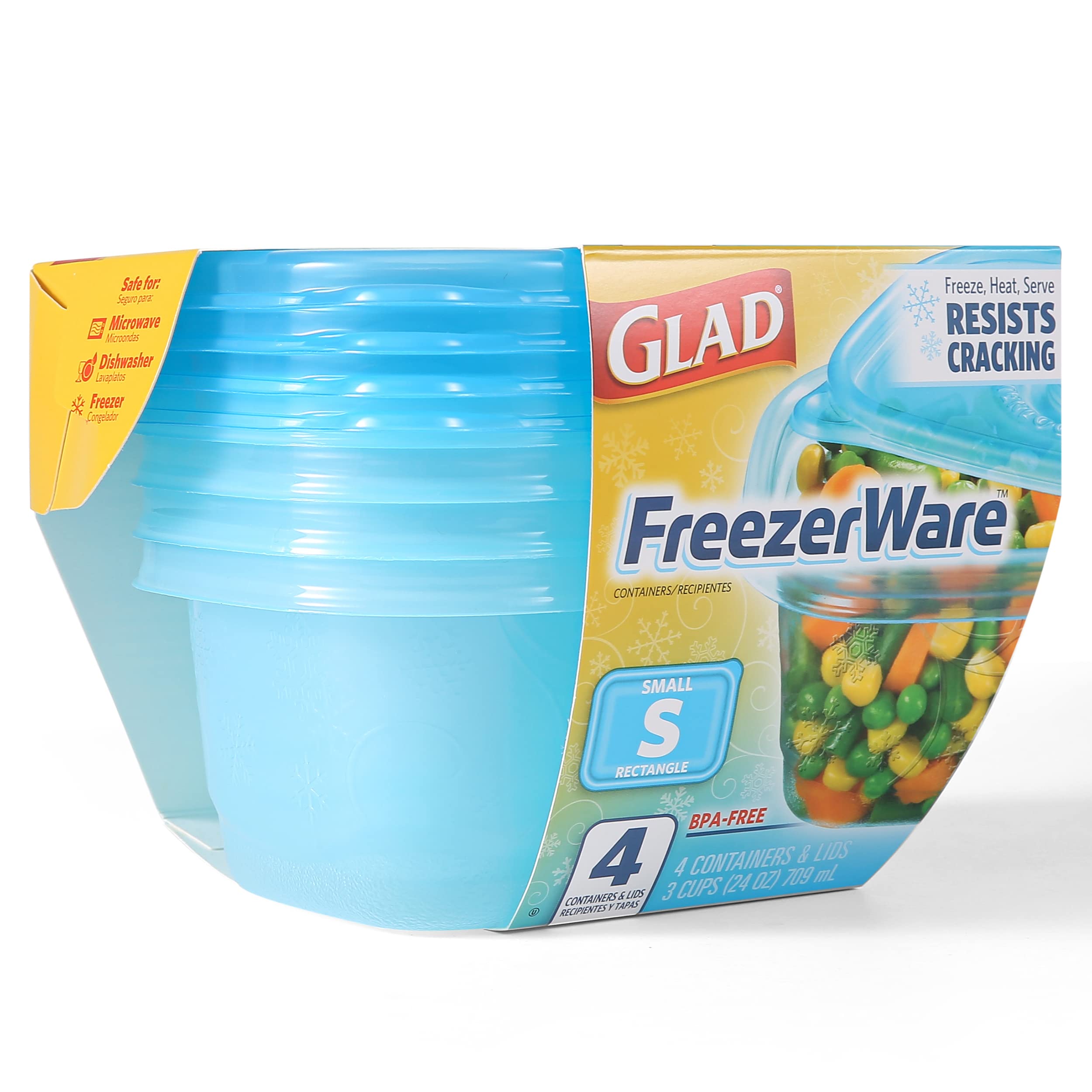 Foto 4 pulgar | Contenedores De Almacenamiento De Alimentos Gladware Freezerware 24 Ml, Juego De 4 - Venta Internacional.