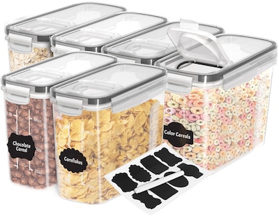 Foto 1 | Recipientes Para Cereales Utopia Kitchen, 2 Litros (paquete De 6), Plástico Transparente - Venta Internacional.