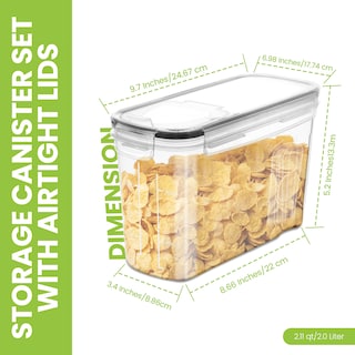 Foto 2 | Recipientes Para Cereales Utopia Kitchen, 2 Litros (paquete De 6), Plástico Transparente - Venta Internacional.