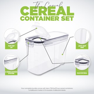 Foto 3 | Recipientes Para Cereales Utopia Kitchen, 2 Litros (paquete De 6), Plástico Transparente - Venta Internacional.
