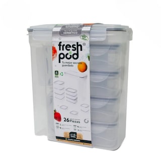 Foto 5 | Freshpod 26 Pc Praktipod Herméticos Con Tapa Anti Fugas 8328