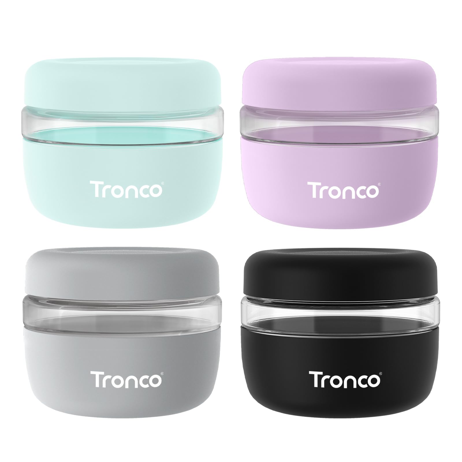 Recipiente De Vidrio Para Almuerzo Tronco De 480 Ml Con Tapa, Juego De 4 - Venta Internacional.