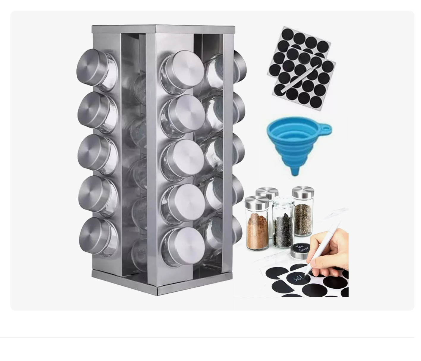 Especiero Moderno Giratorio 20 Frascos Cocina Organizador Xtellar