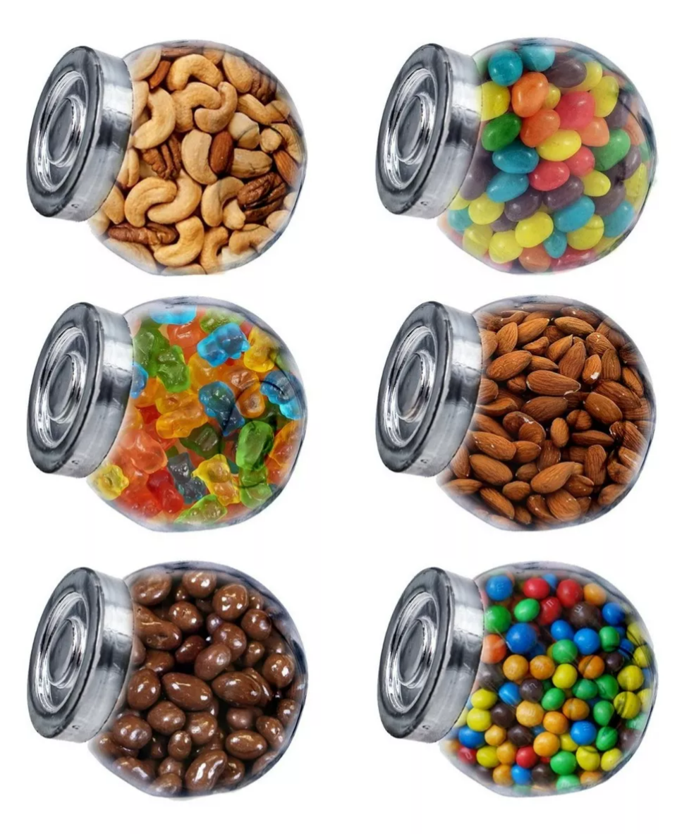 6 Frascos Vidrio Especieros Tapa Almacenamiento Mason Jar Color Transparente Xtellar