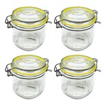 Set 4 Frascos De Vidrio 500 Ml Contenedores Herméticos Clip