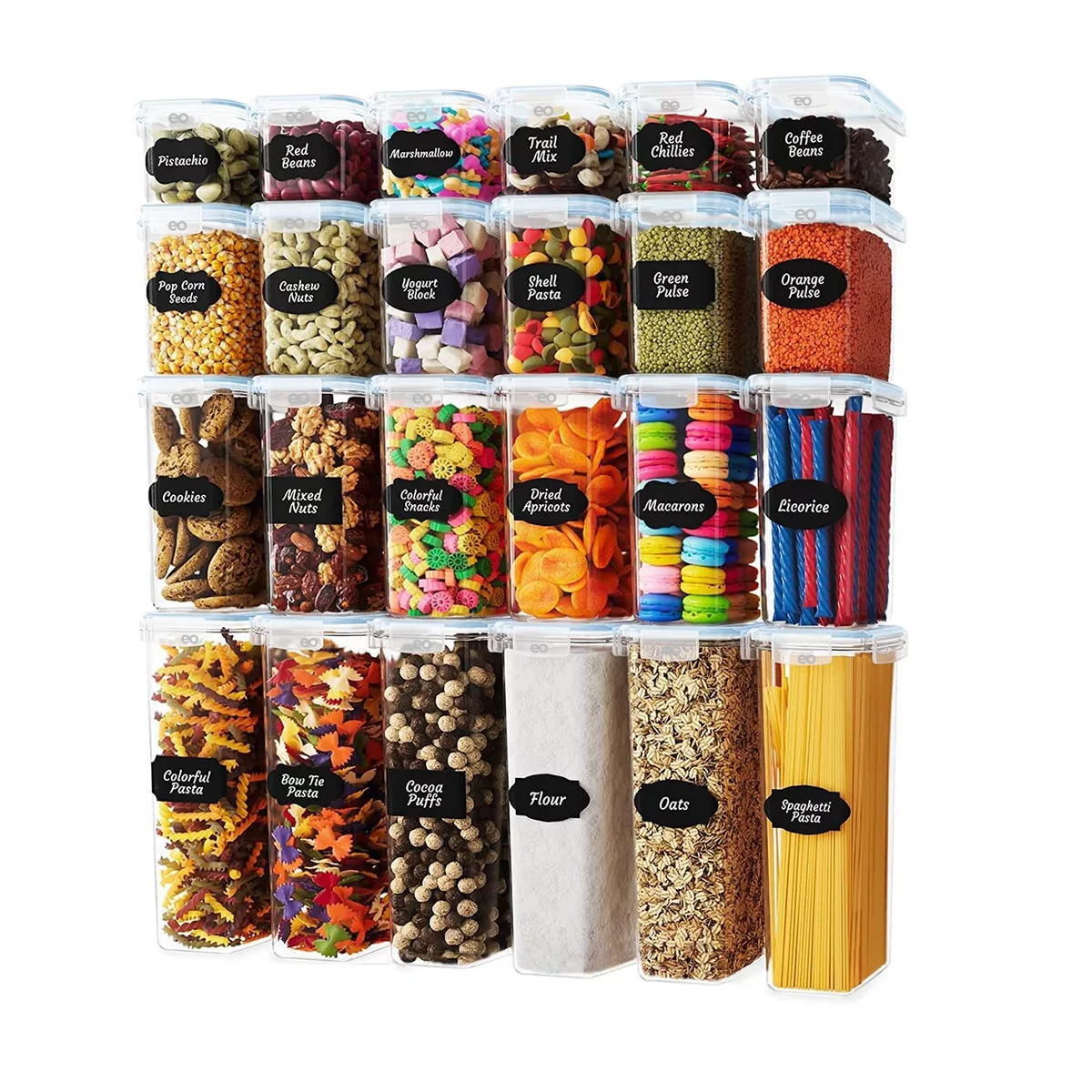 Recipiente Hermético Con Tapa Para Guardar Alimentos 24 Pzas Eo Safe Imports Esi-17613-1 Transparente