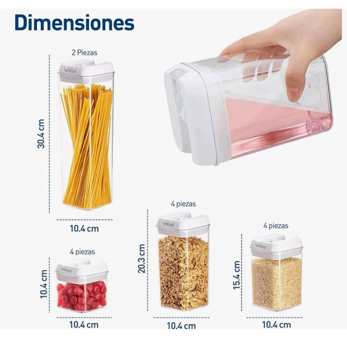 Foto 4 pulgar | Juego de 7 Recipientes Herméticos de Plástico Xtellar