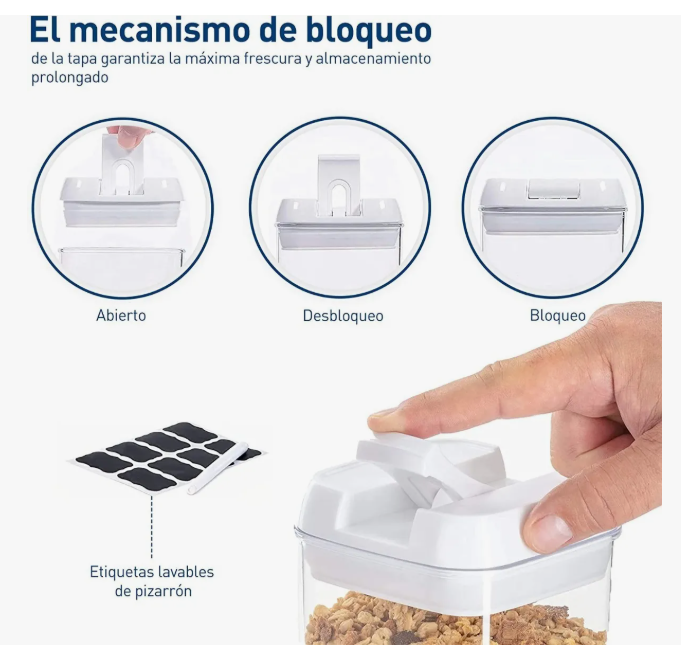 Foto 5 pulgar | Juego de 7 Recipientes Herméticos de Plástico Xtellar
