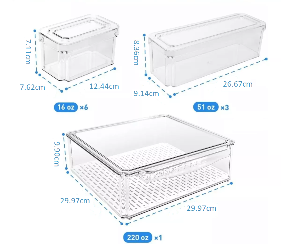 Foto 4 pulgar | Organizador De Refrigerador Xtellar Set 10 Contenedores Con Tapa Color Transparente