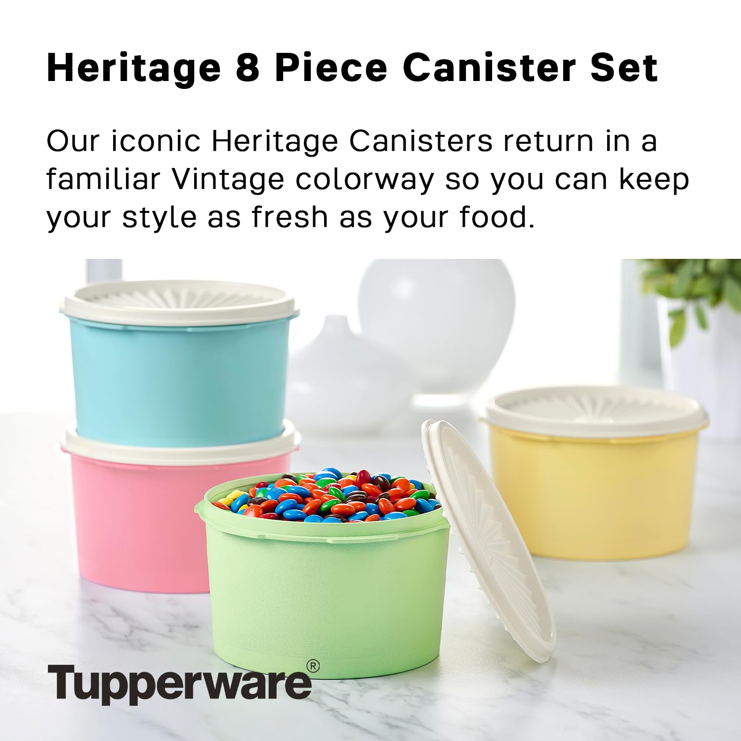 Foto 3 pulgar | Juego De Recipientes Para Almacenamiento De Alimentos Tupperware Heritage, 8 Piezas - Venta Internacional.