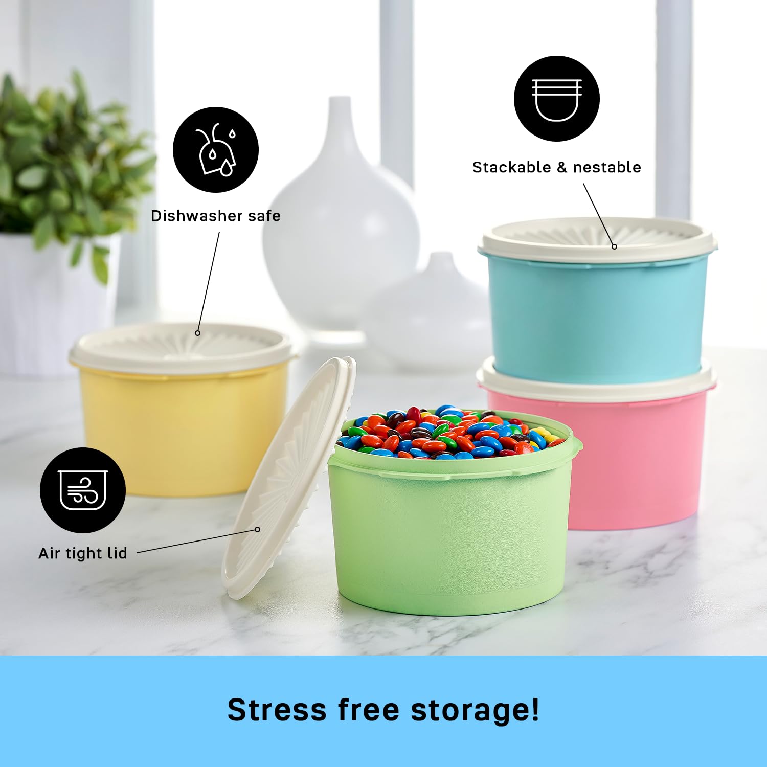 Foto 5 pulgar | Juego De Recipientes Para Almacenamiento De Alimentos Tupperware Heritage, 8 Piezas - Venta Internacional.