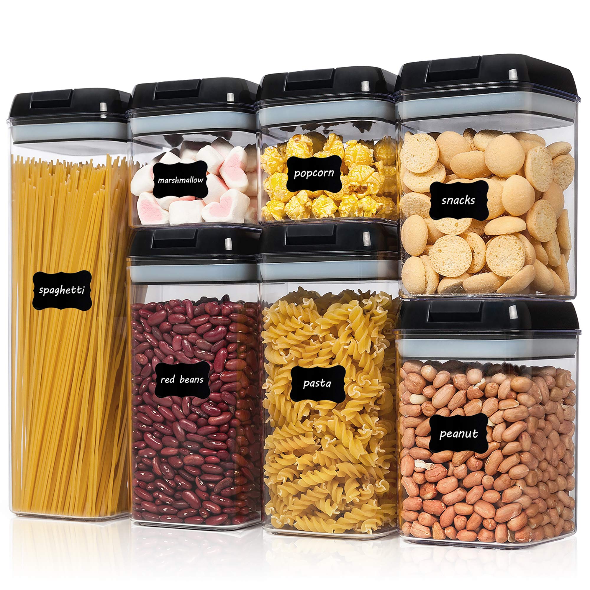 Recipientes De Almacenamiento De Alimentos Vtopmart, 7 Piezas, Sin Bpa, Negros - Venta Internacional.
