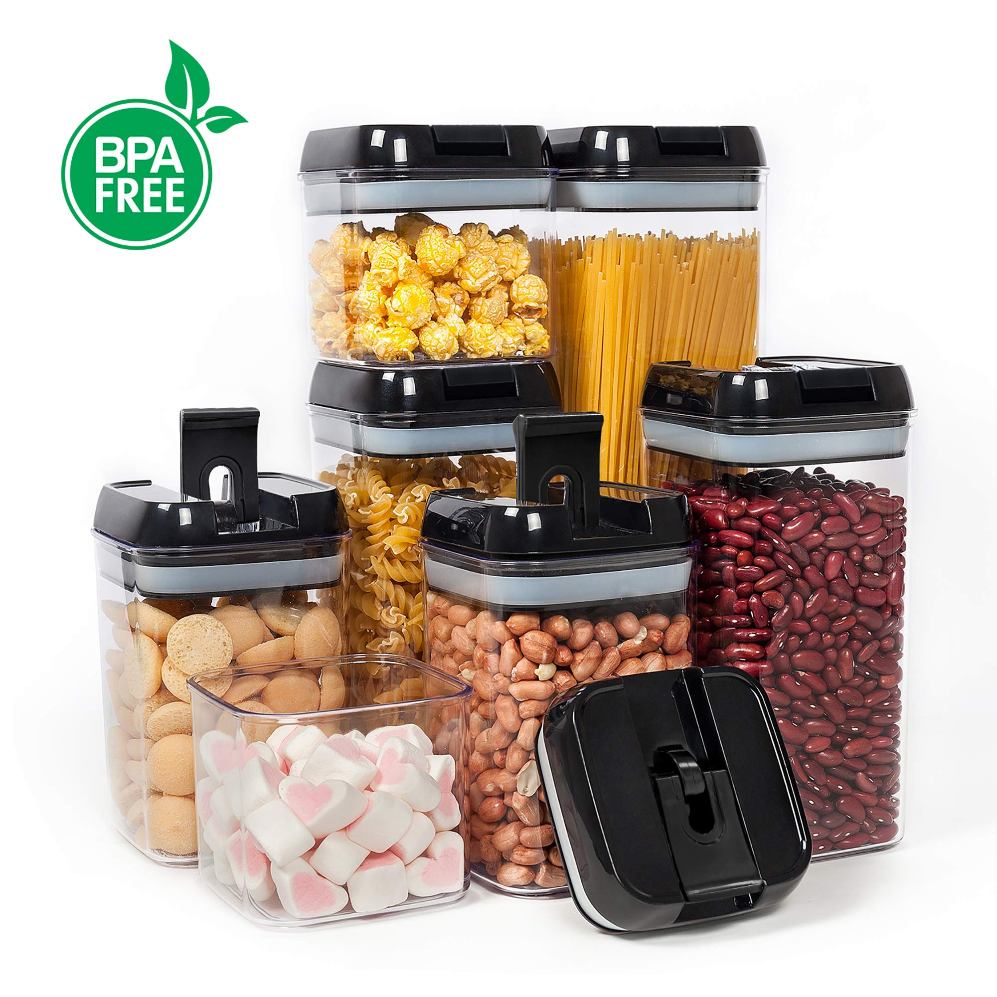 Foto 5 pulgar | Recipientes De Almacenamiento De Alimentos Vtopmart, 7 Piezas, Sin Bpa, Negros - Venta Internacional.