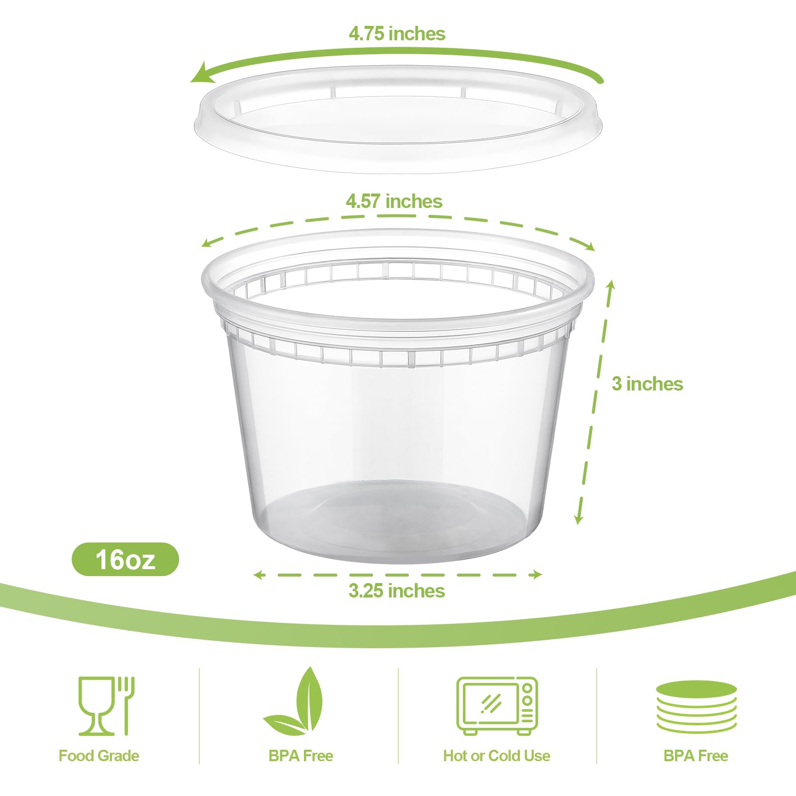 Foto 3 pulgar | Contenedores De Comida Aozita 32 Juegos De Charcutería De Plástico De 500 Ml Con Tapas - Venta Internacional.
