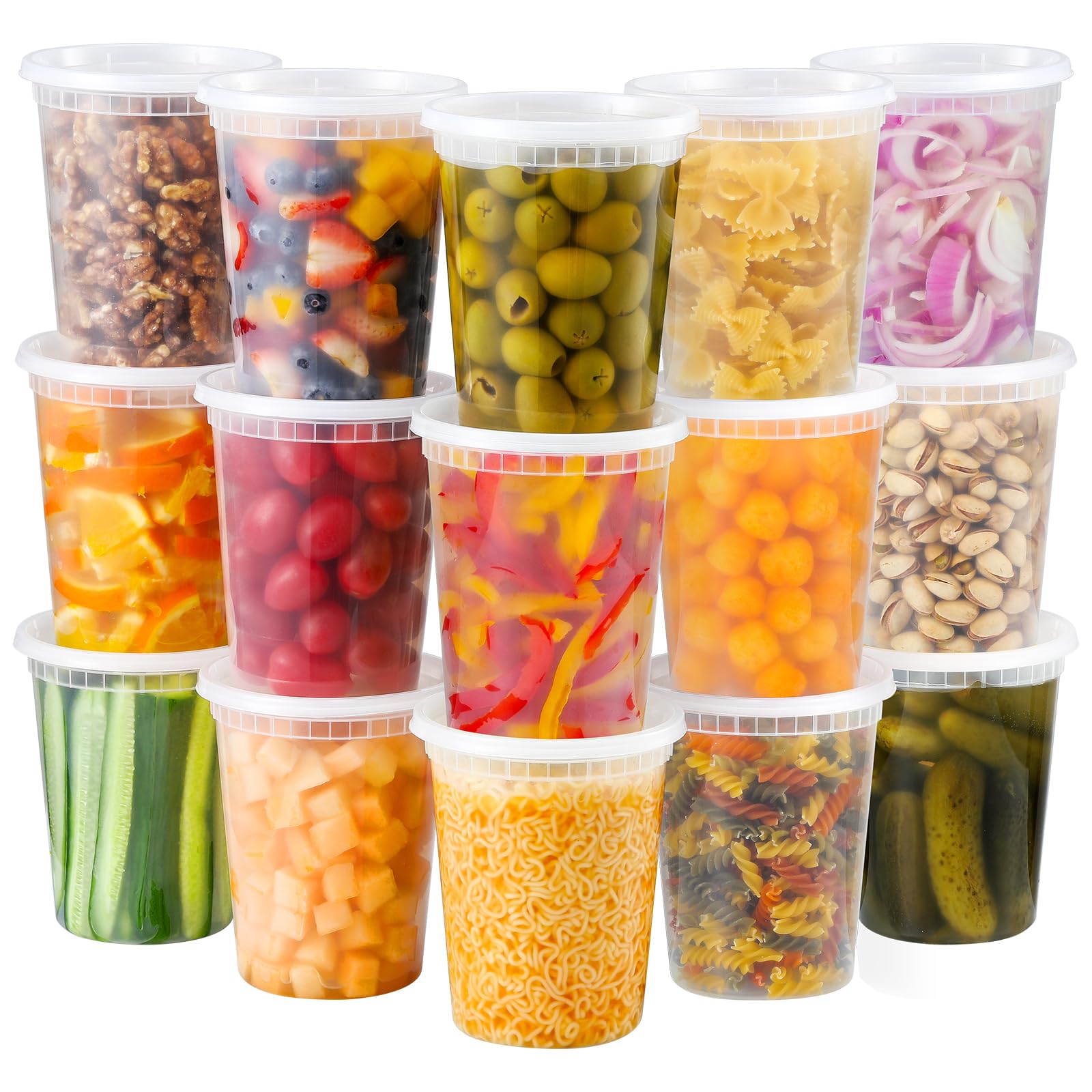 Foto 2 pulgar | Contenedores De Comida Aozita, 40 Juegos De Charcutería De Plástico De 950 Ml Con Tapas - Venta Internacional.