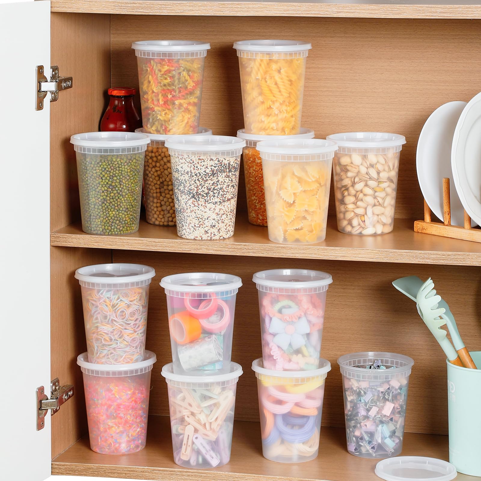 Foto 8 pulgar | Contenedores De Comida Aozita, 40 Juegos De Charcutería De Plástico De 950 Ml Con Tapas - Venta Internacional.